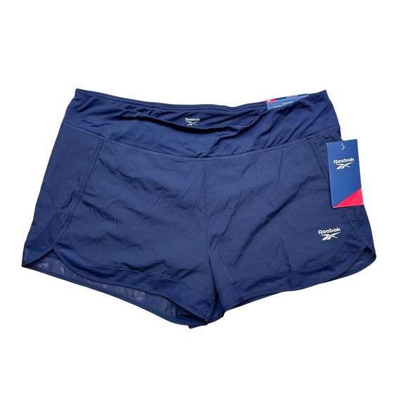 Reebok Pants - Reebok Shorts Womens XL Navy Blue Slim Short High Rise Mesh Athletic Runing NEW